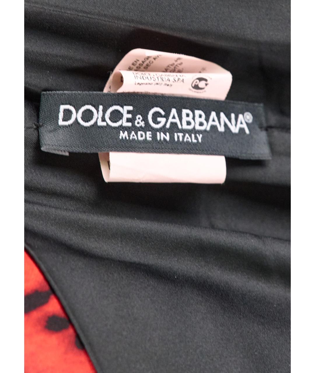 DOLCE&GABBANA Красное шелковое коктейльное платье, фото 5