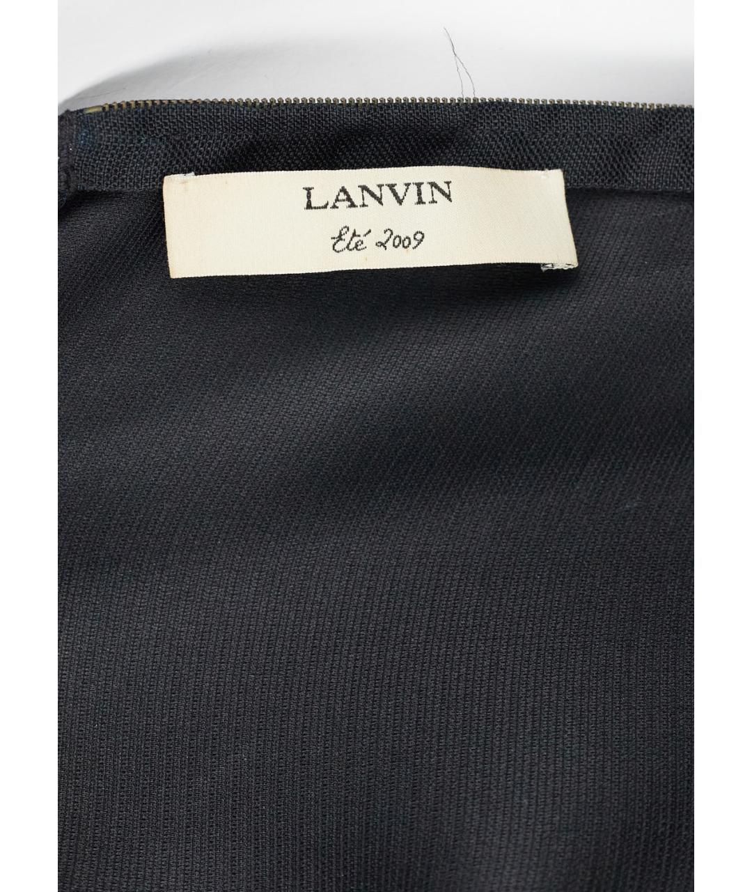 LANVIN Черное шелковое коктейльное платье, фото 5