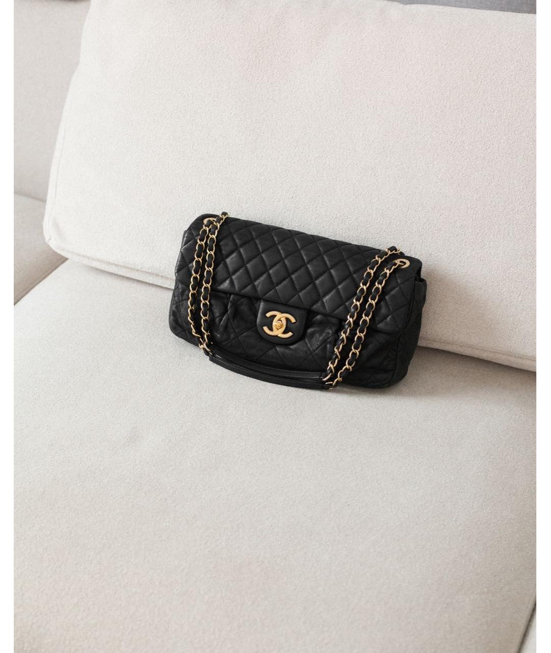 CHANEL Черная кожаная сумка через плечо, фото 8