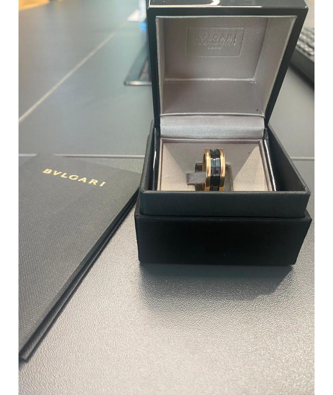 BVLGARI Черное кольцо из розового золота, фото 2