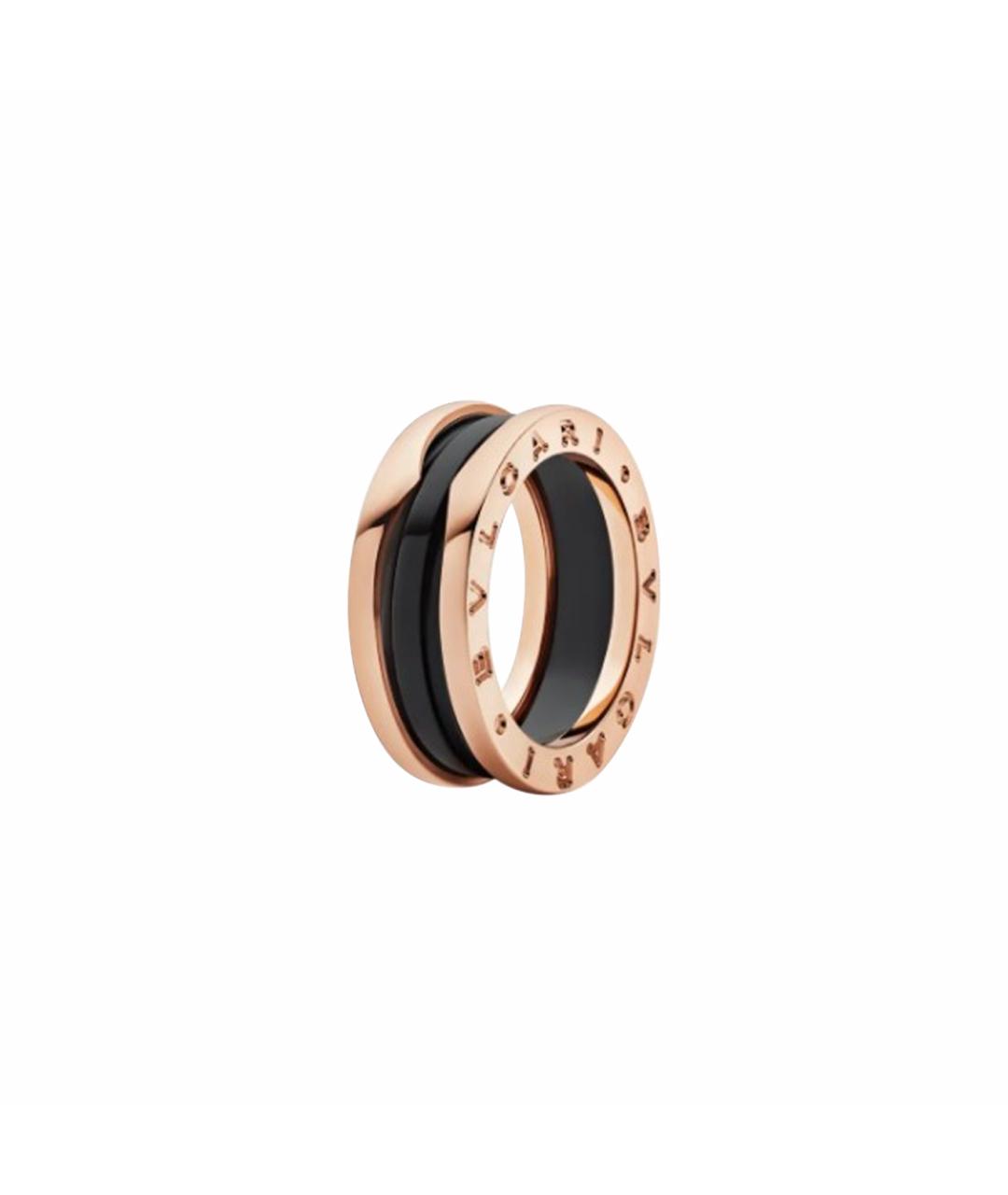 BVLGARI Черное кольцо из розового золота, фото 1