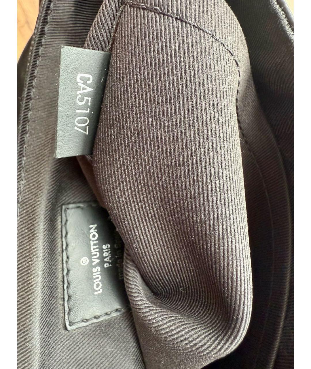 LOUIS VUITTON Черная кожаная сумка на плечо, фото 4