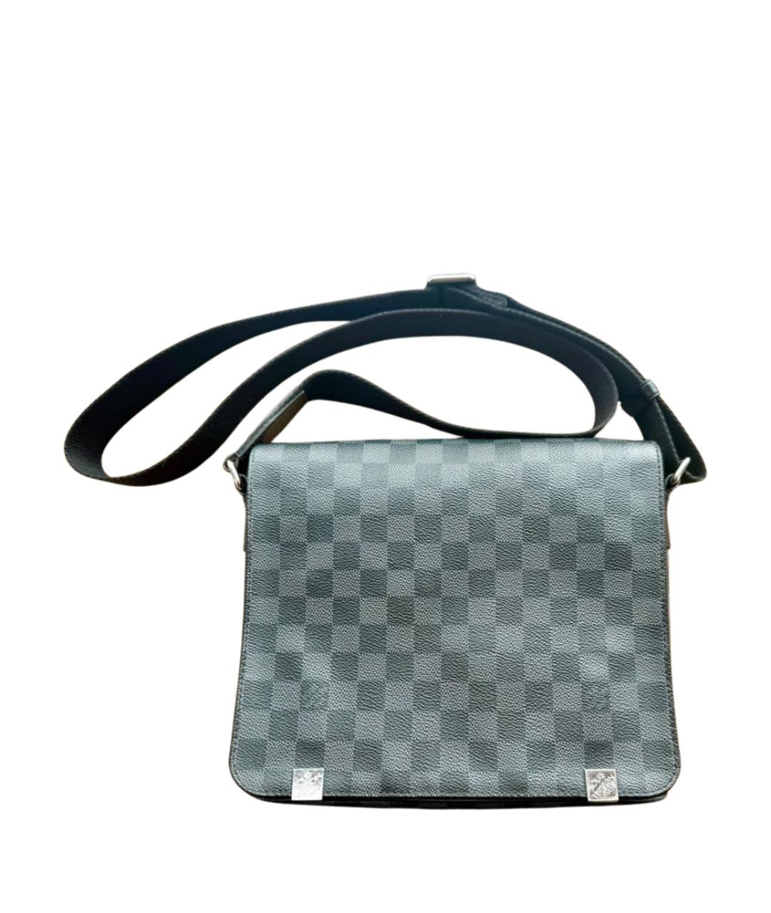 LOUIS VUITTON Черная кожаная сумка на плечо, фото 1