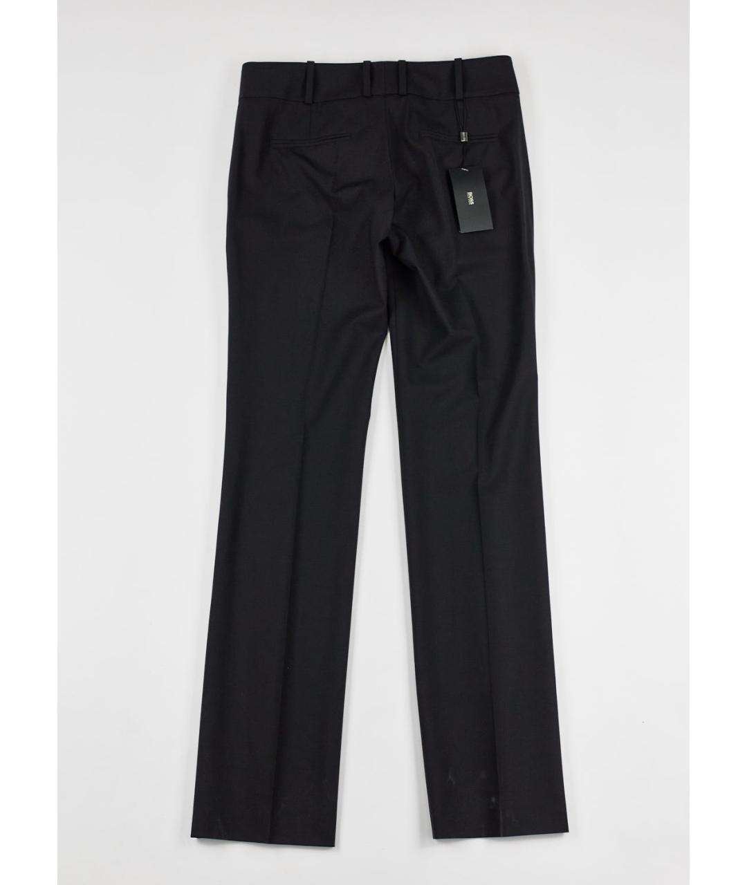 HUGO BOSS Черные шерстяные прямые брюки, фото 5