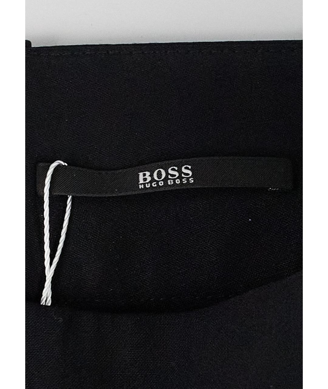 HUGO BOSS Черные шерстяные прямые брюки, фото 4