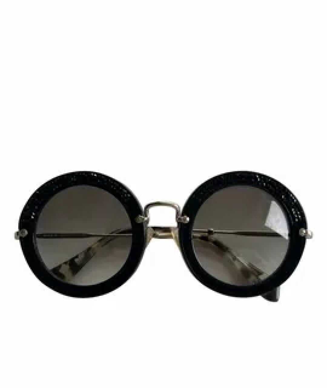 MIU MIU Черные пластиковые солнцезащитные очки, фото 1
