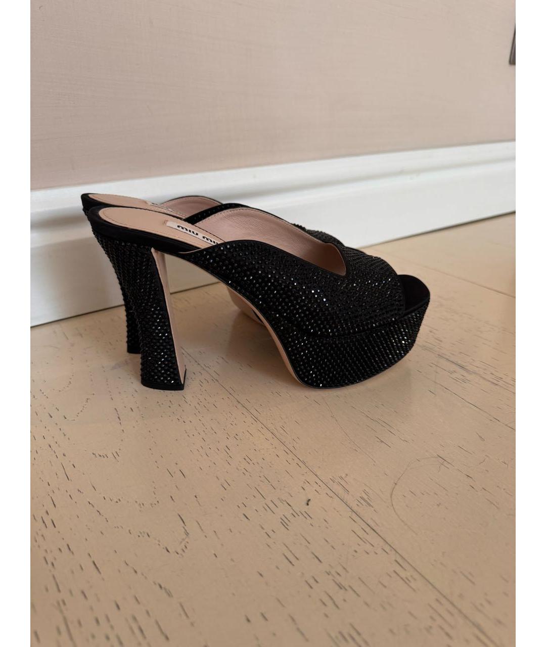 MIU MIU Черные мюли, фото 3