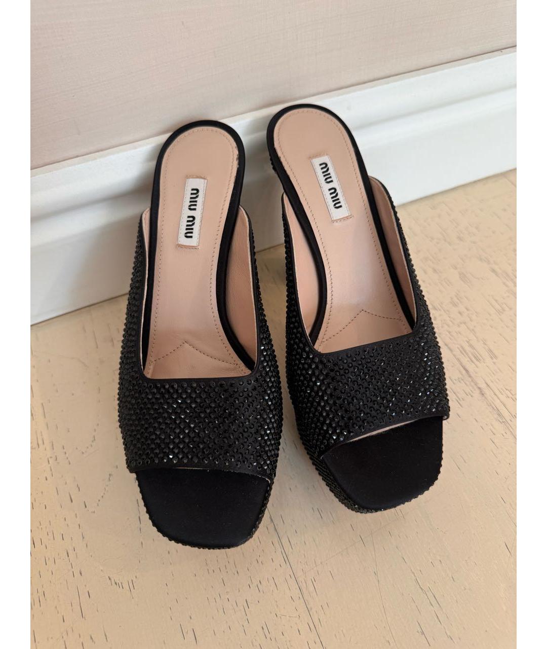 MIU MIU Черные мюли, фото 2
