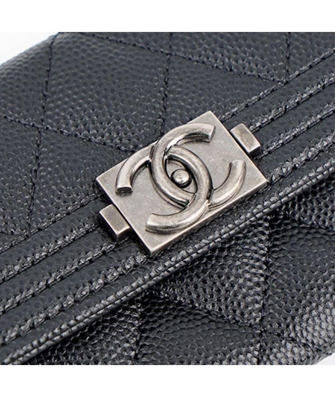 CHANEL Черный кожаный кошелек, фото 5