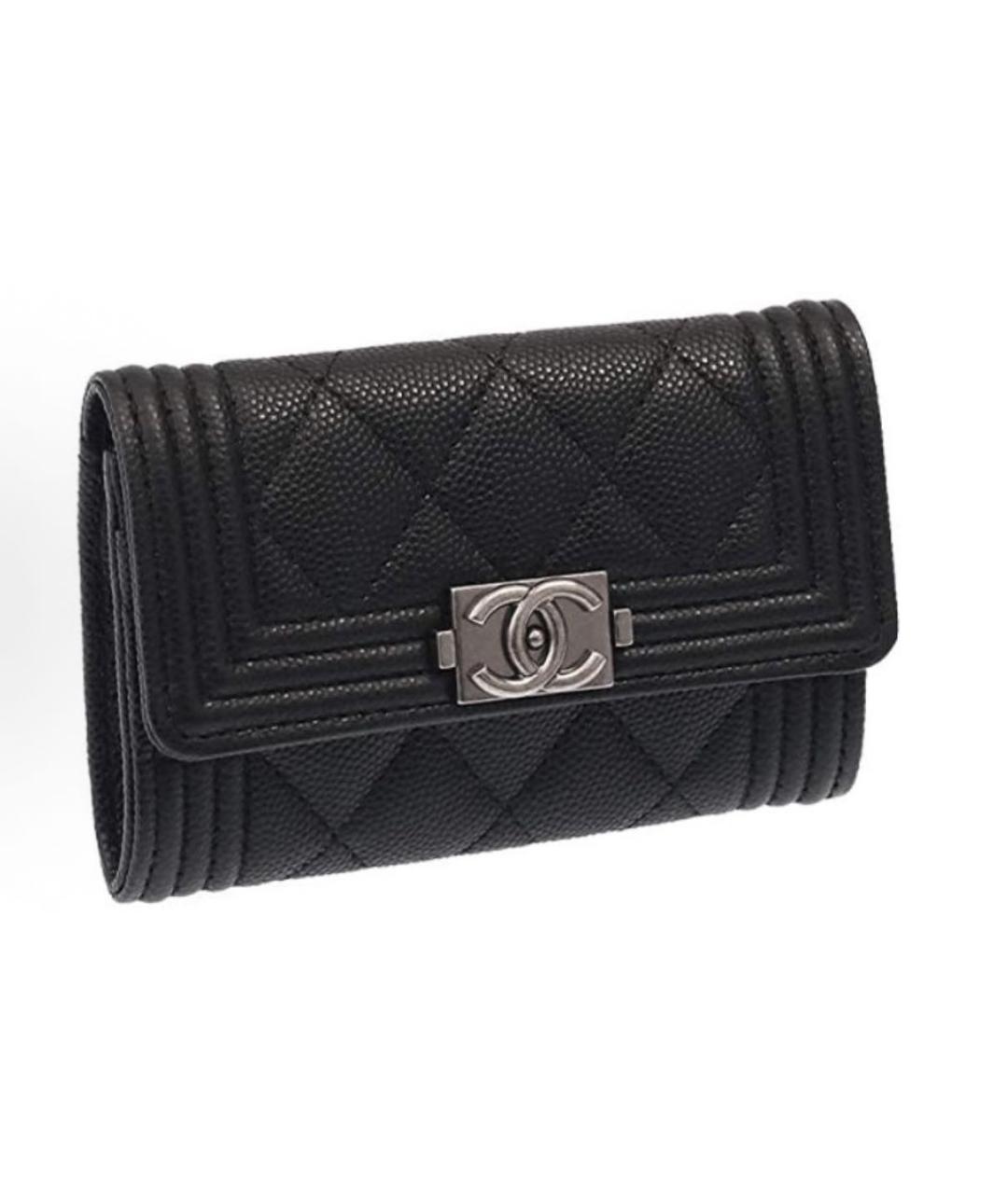 CHANEL Черный кожаный кошелек, фото 2