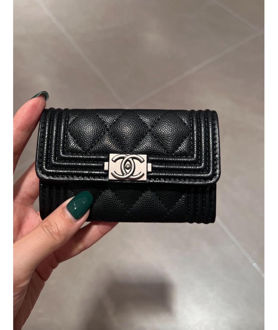 CHANEL Черный кожаный кошелек, фото 7