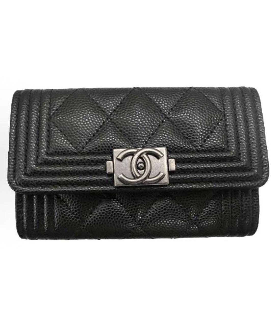 CHANEL Черный кожаный кошелек, фото 1