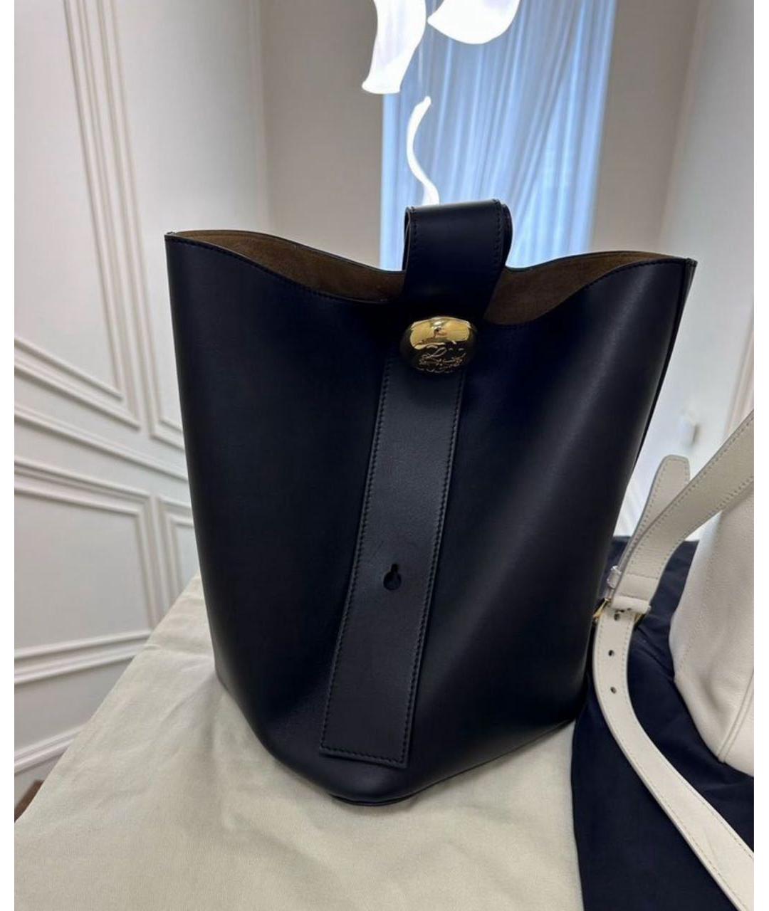 LOEWE Черная кожаная сумка с короткими ручками, фото 7