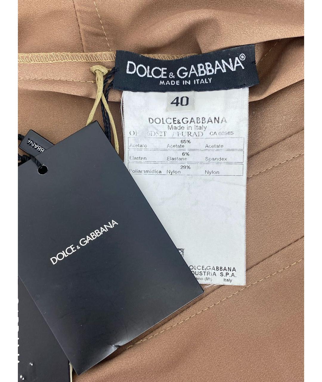 DOLCE&GABBANA Золотое ацетатное коктейльное платье, фото 5