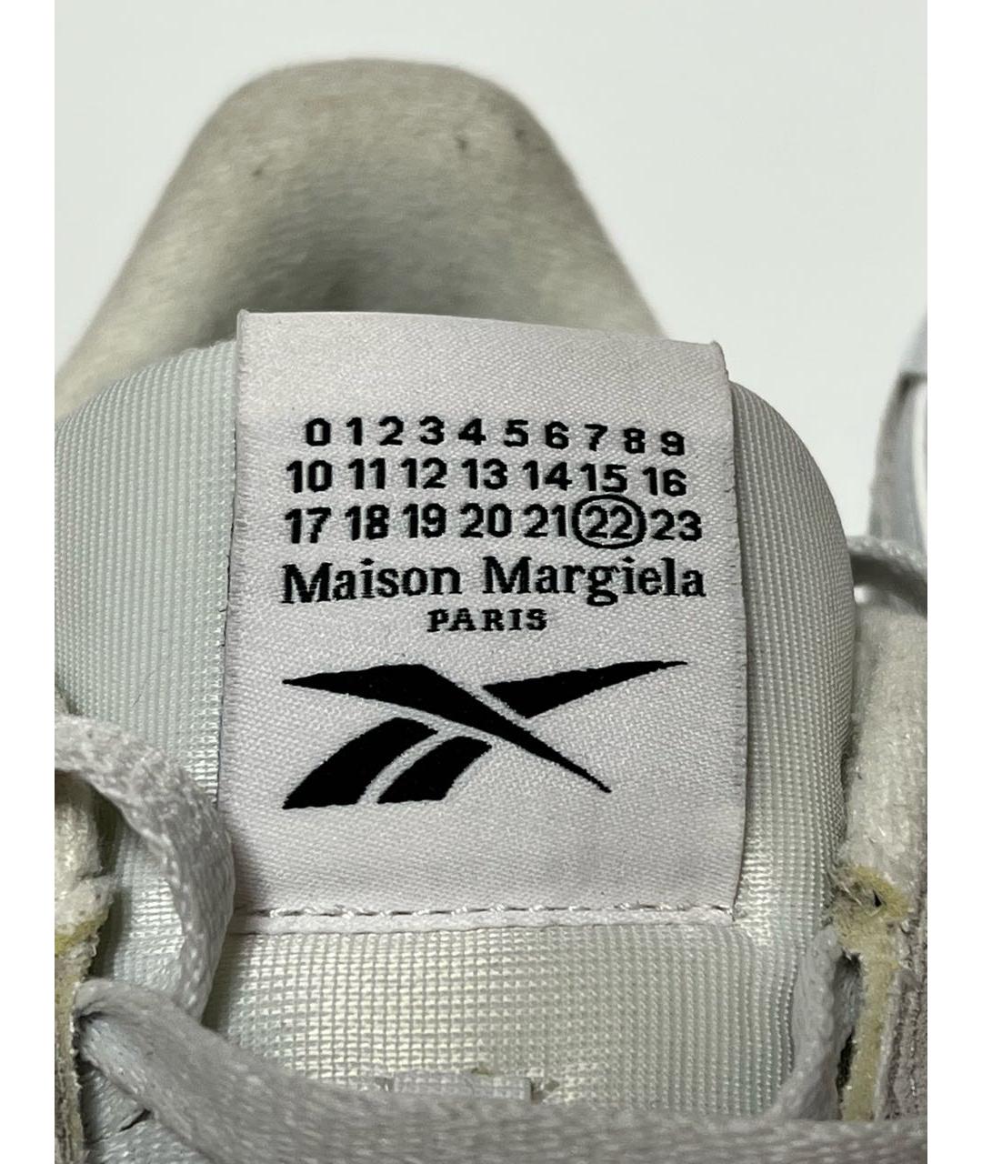 MAISON MARGIELA Белые замшевые низкие кроссовки / кеды, фото 5