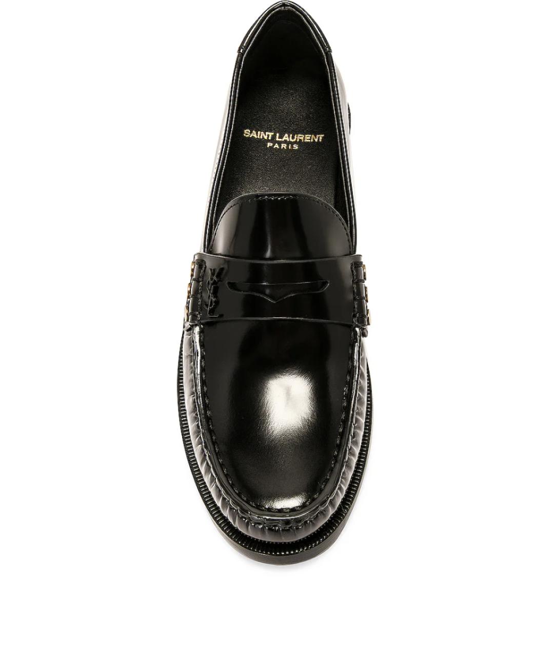 SAINT LAURENT Черные кожаные мокасины, фото 4