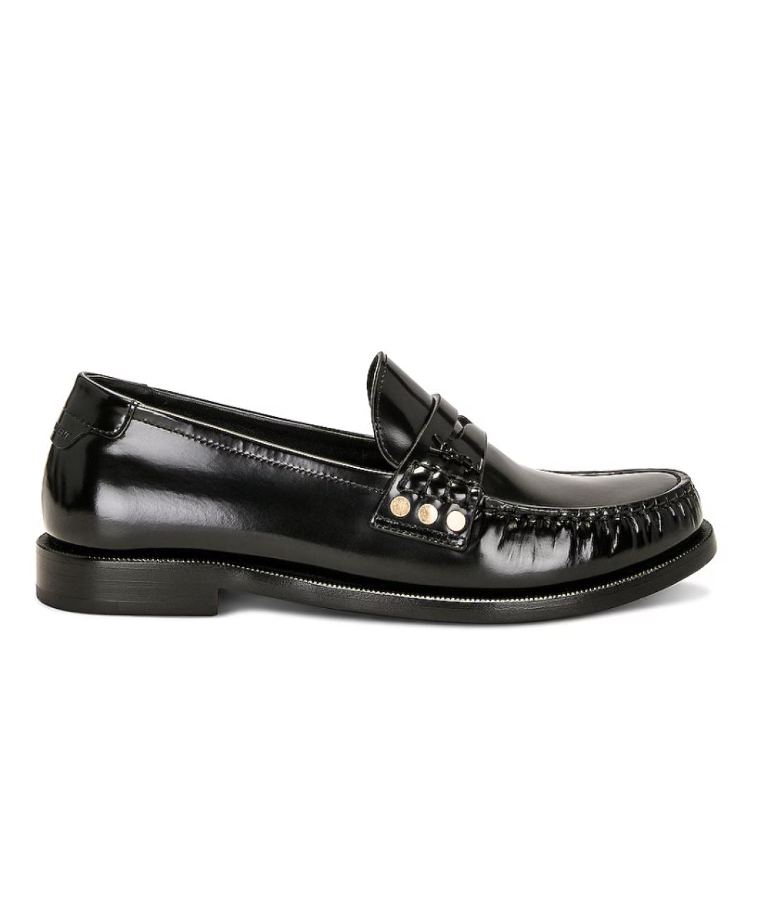 SAINT LAURENT Черные кожаные мокасины, фото 1