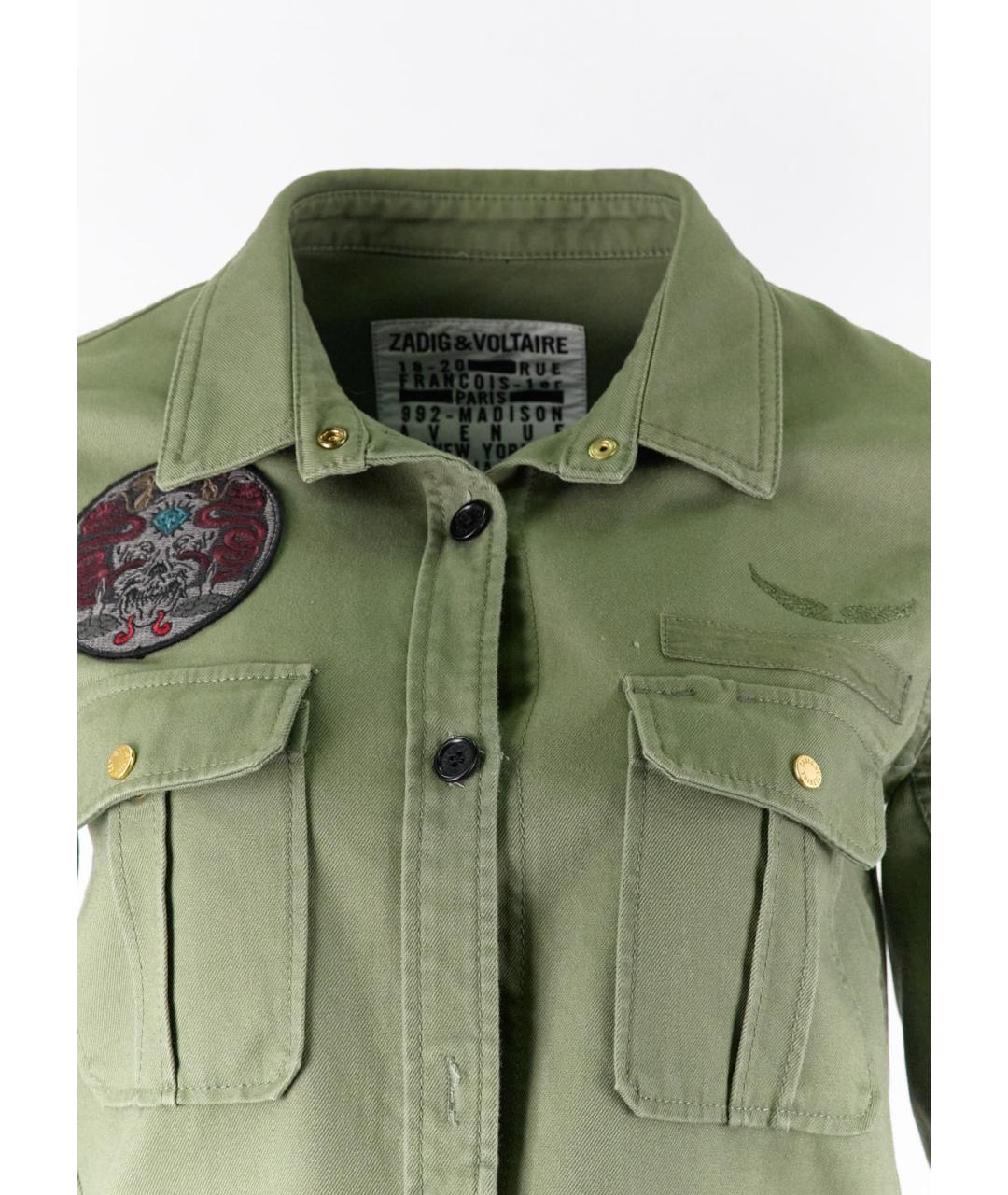 ZADIG & VOLTAIRE Хаки хлопковая куртка, фото 4