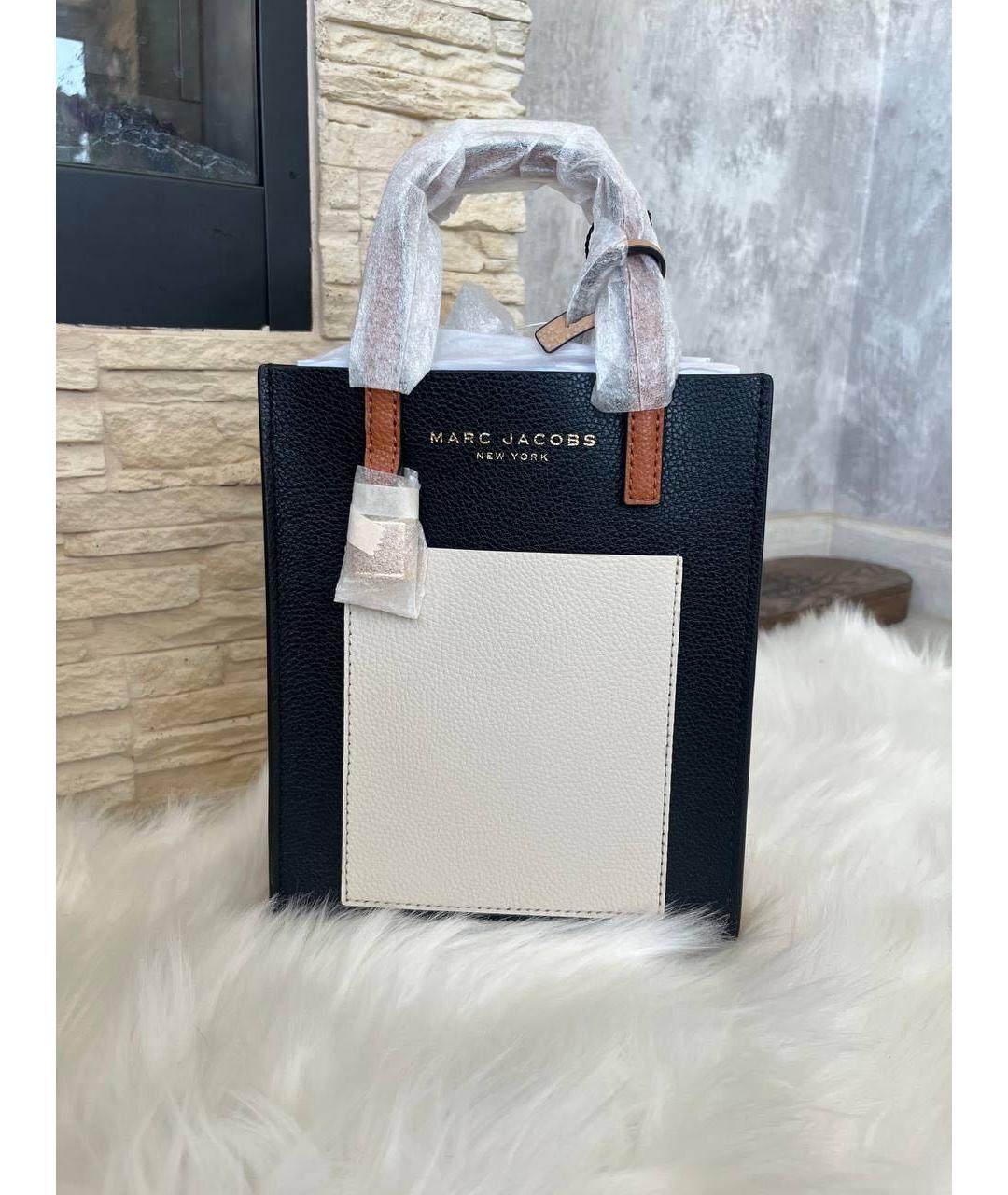MARC JACOBS Черная кожаная сумка с короткими ручками, фото 2