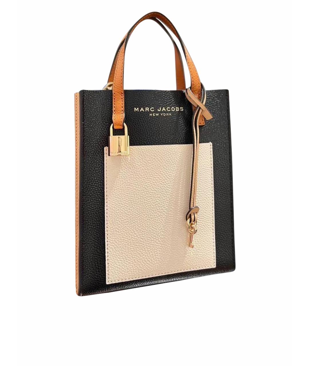 MARC JACOBS Черная кожаная сумка с короткими ручками, фото 1