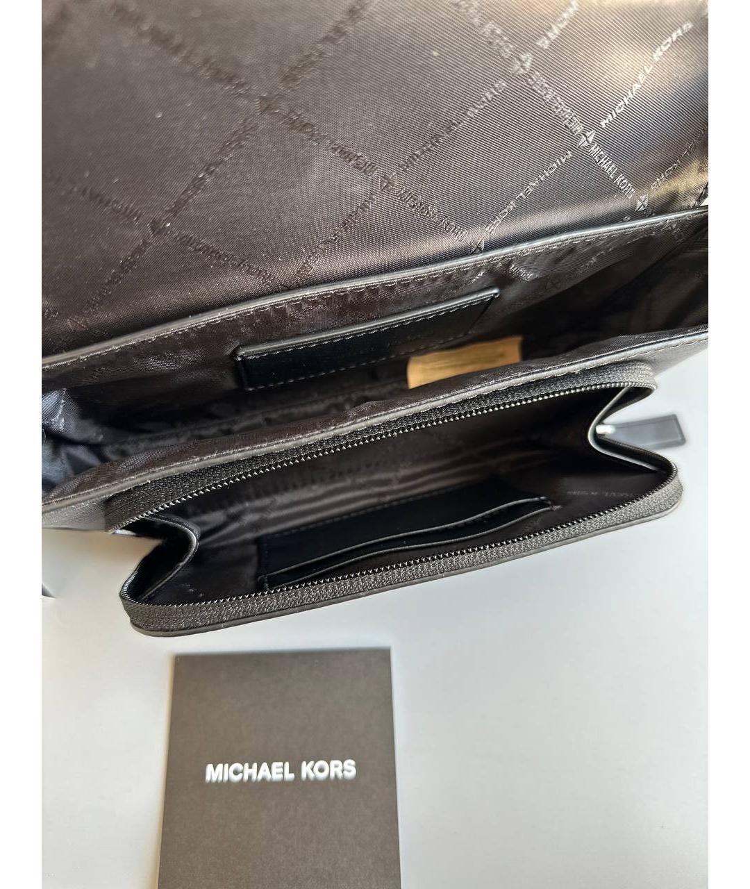 MICHAEL KORS Черная кожаная сумка на плечо, фото 7