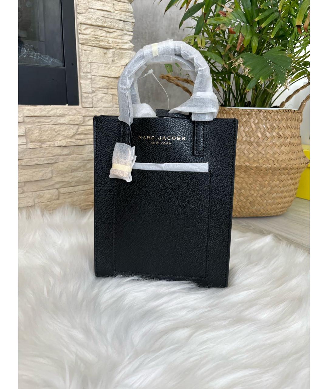 MARC JACOBS Черная кожаная сумка с короткими ручками, фото 3