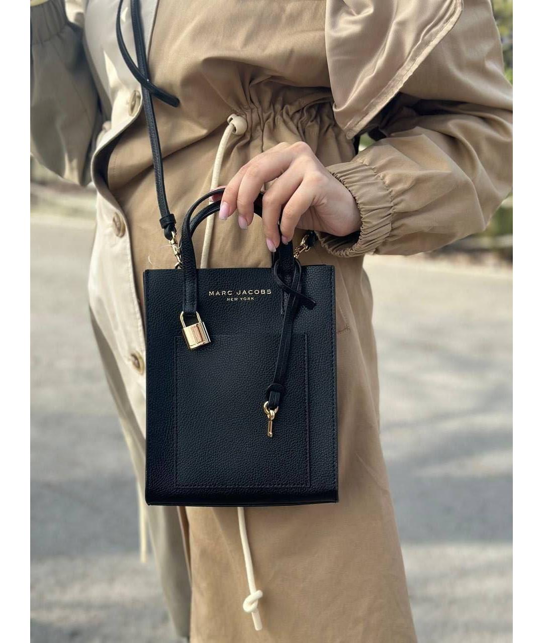MARC JACOBS Черная кожаная сумка с короткими ручками, фото 2