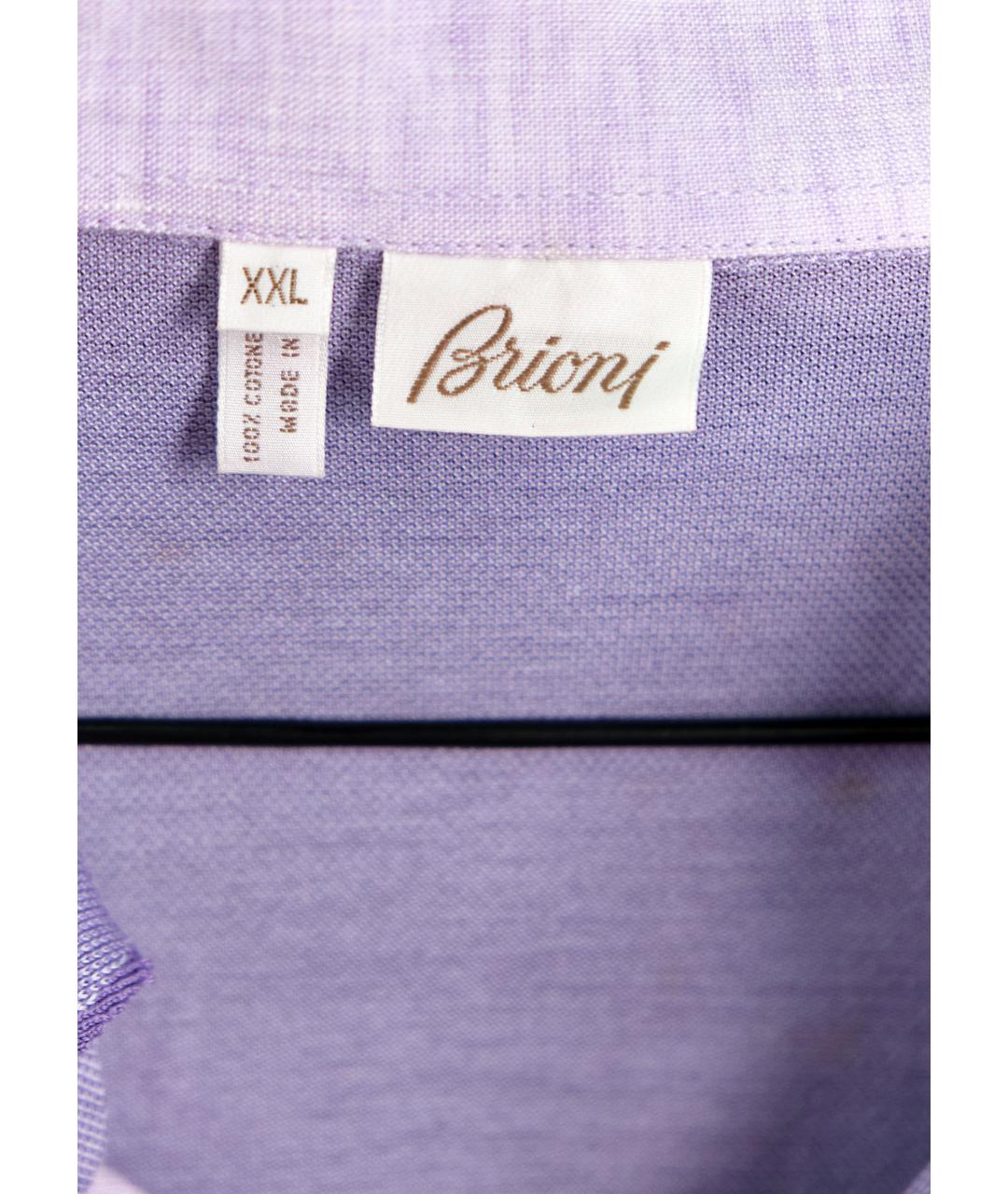 BRIONI Фиолетовое хлопковое поло с коротким рукавом, фото 3