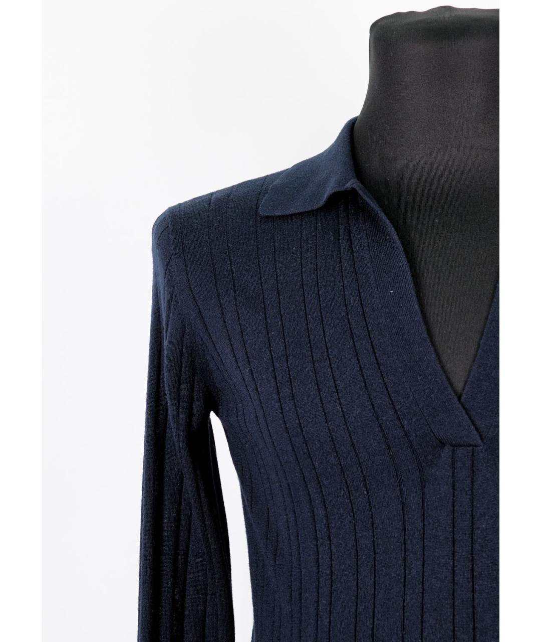 MAX MARA STUDIO Синий шелковый джемпер / свитер, фото 5