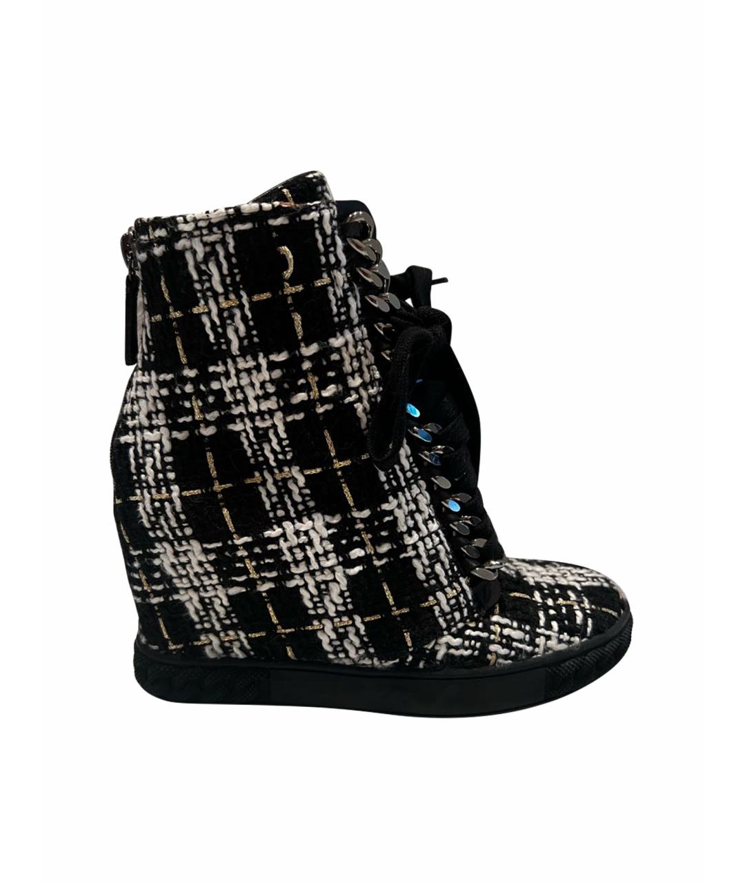 CASADEI Черные текстильные ботинки, фото 1