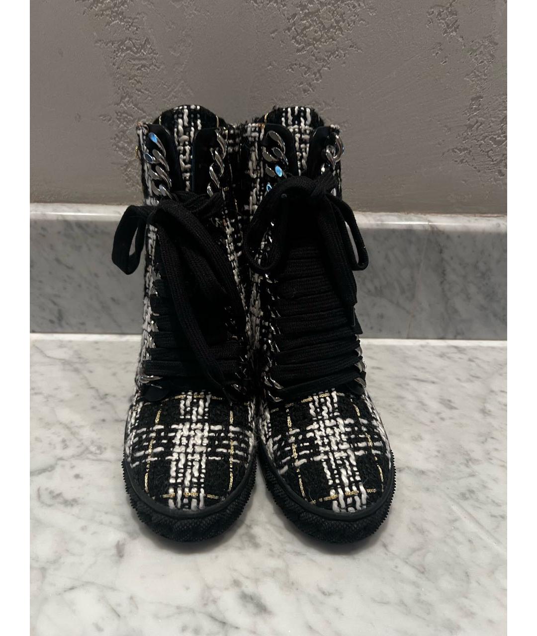 CASADEI Черные текстильные ботинки, фото 2