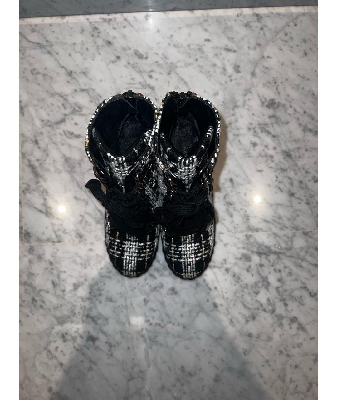 CASADEI Черные текстильные ботинки, фото 3