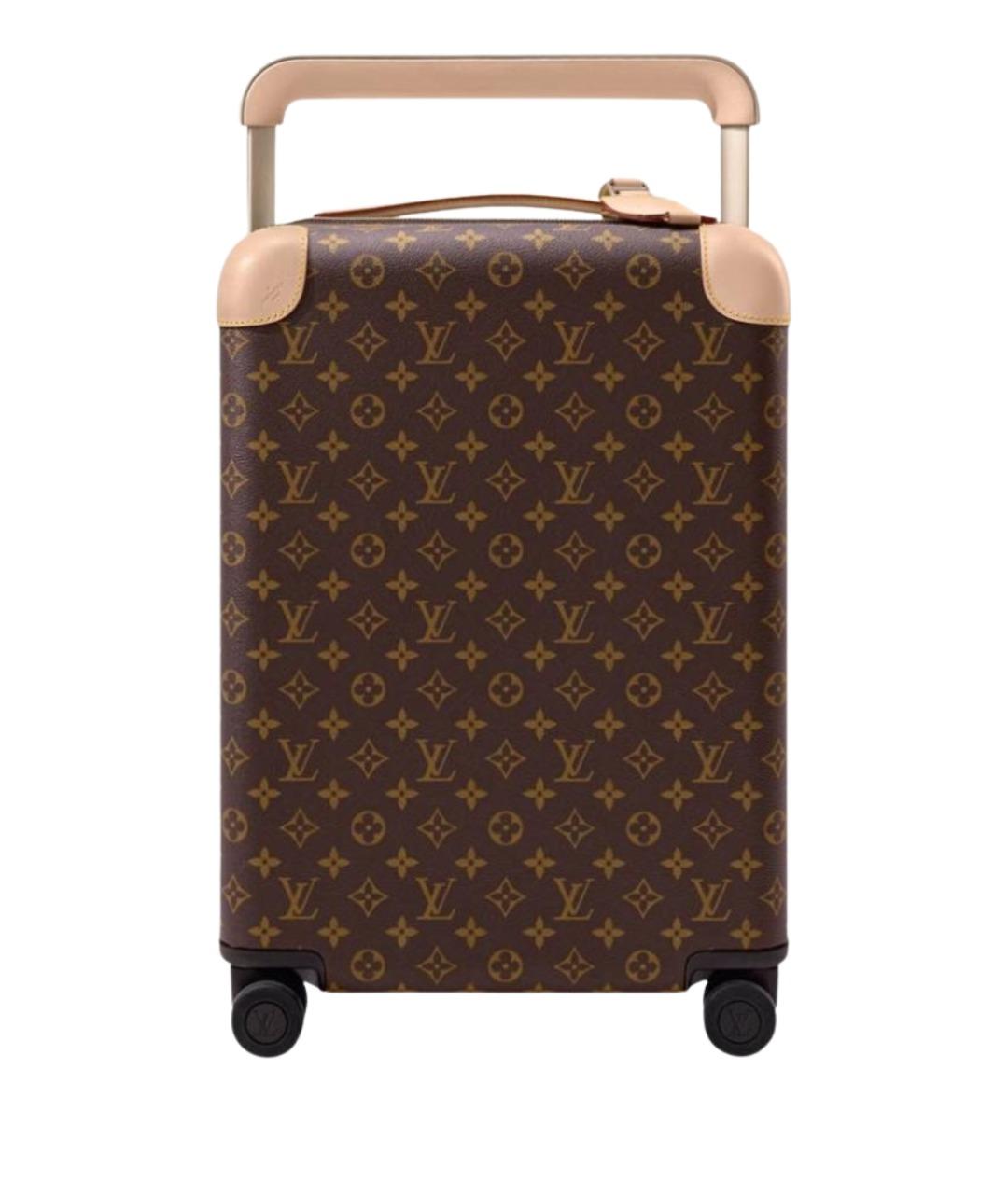 LOUIS VUITTON Коричневый кожаный чемодан, фото 1