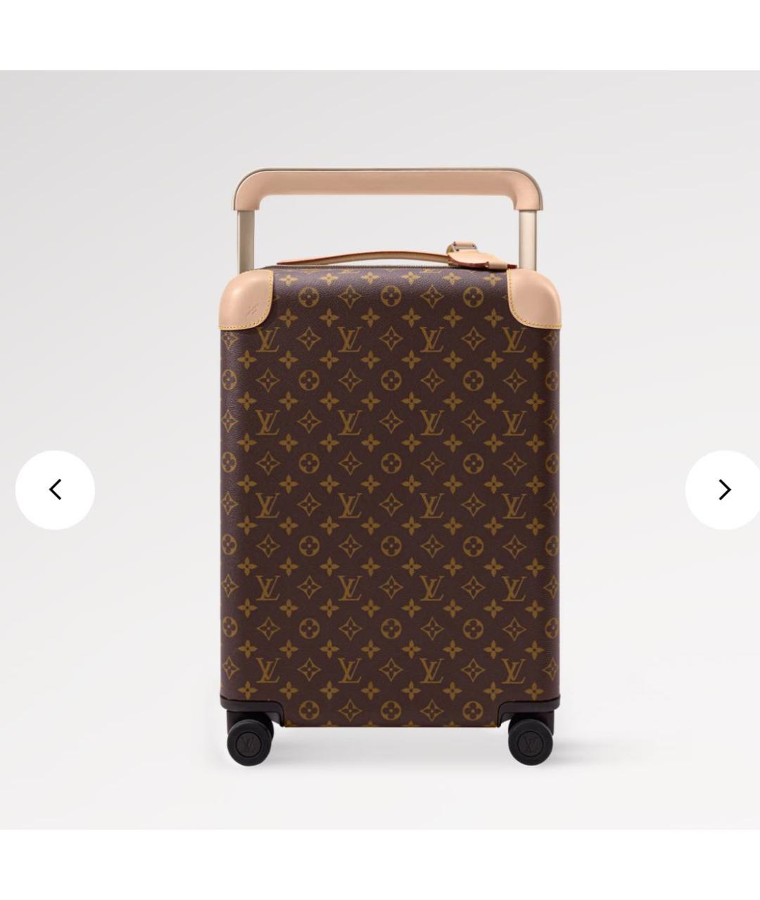 LOUIS VUITTON Коричневый кожаный чемодан, фото 8