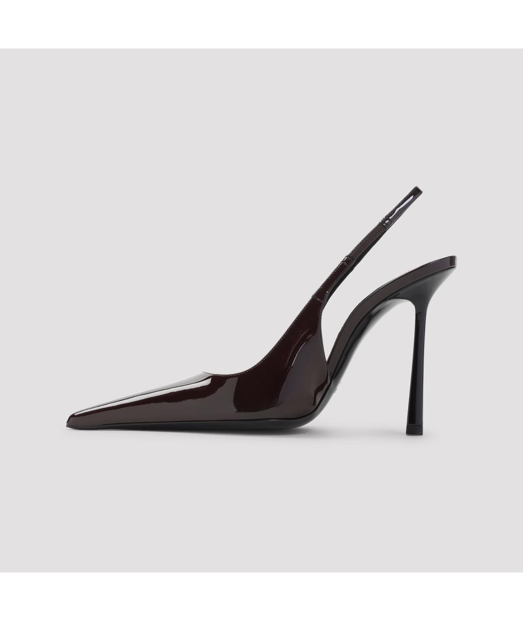 SAINT LAURENT Коричневые кожаные туфли, фото 4