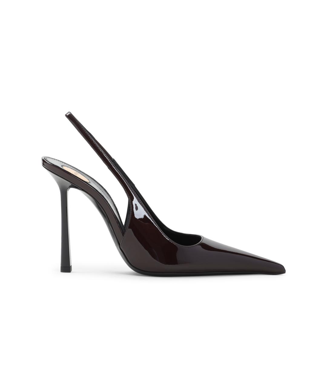 SAINT LAURENT Коричневые кожаные туфли, фото 1