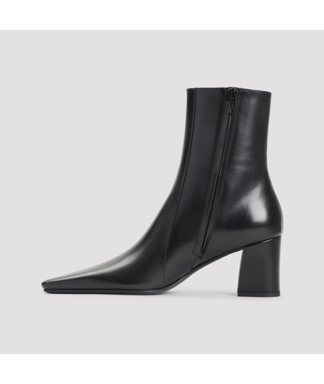 SAINT LAURENT Черные кожаные ботинки, фото 4