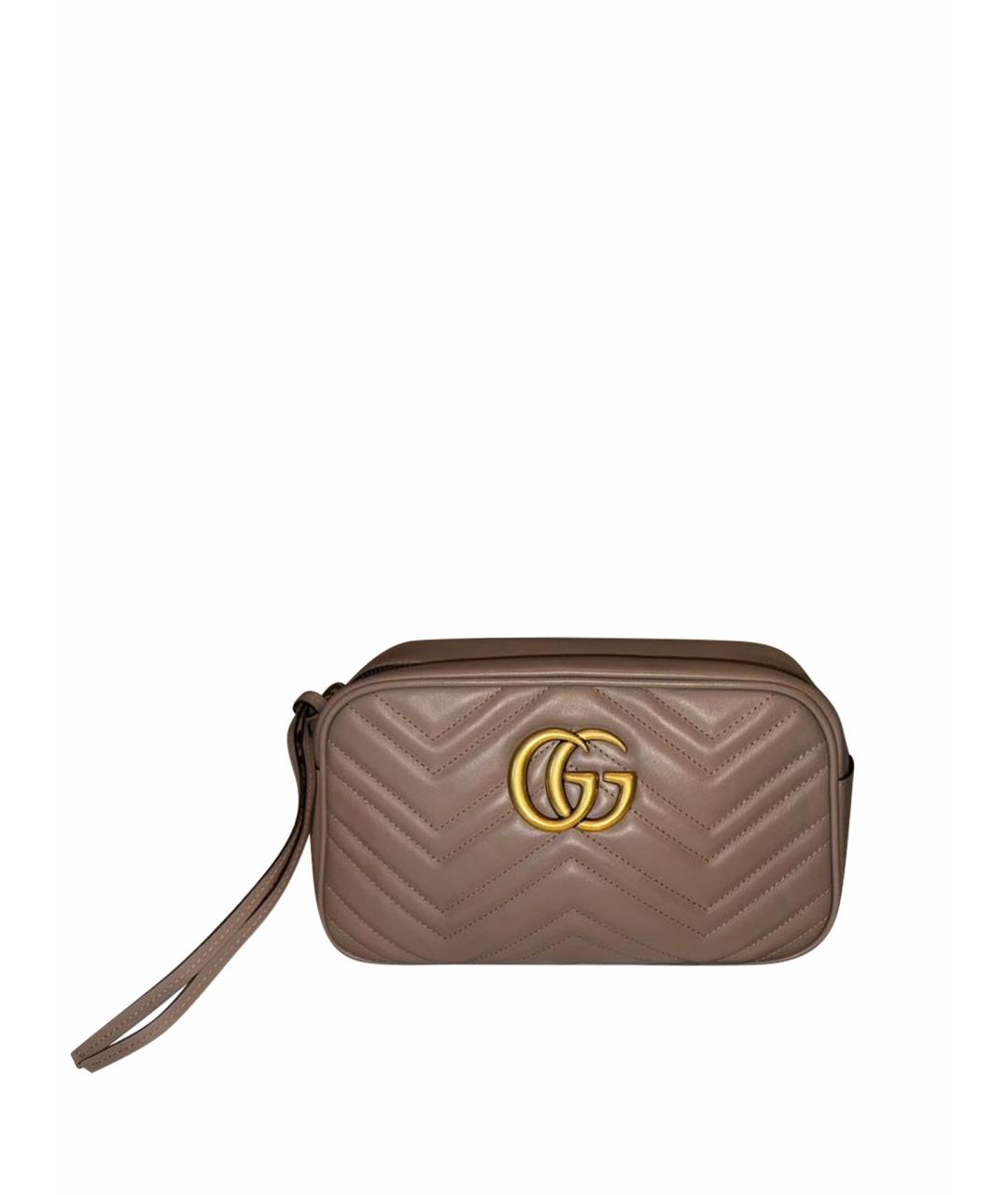 GUCCI Бежевая кожаная сумка через плечо, фото 1