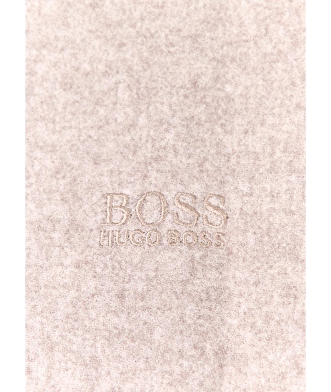 HUGO BOSS Бежевый шерстяной шарф, фото 2