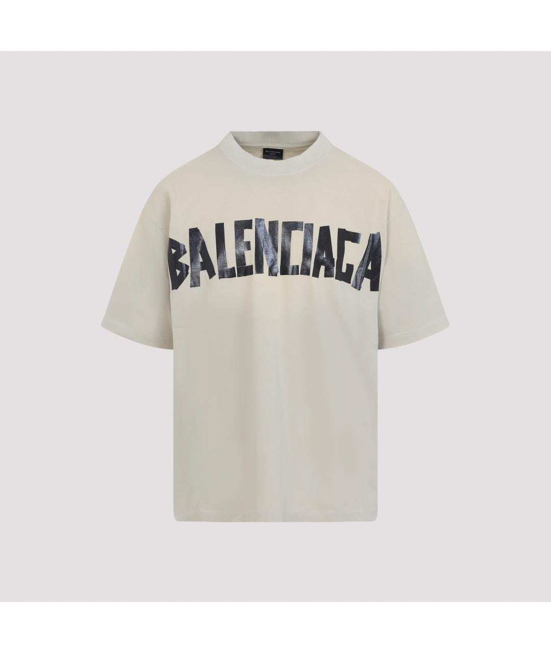 BALENCIAGA Бежевая хлопковая футболка, фото 2