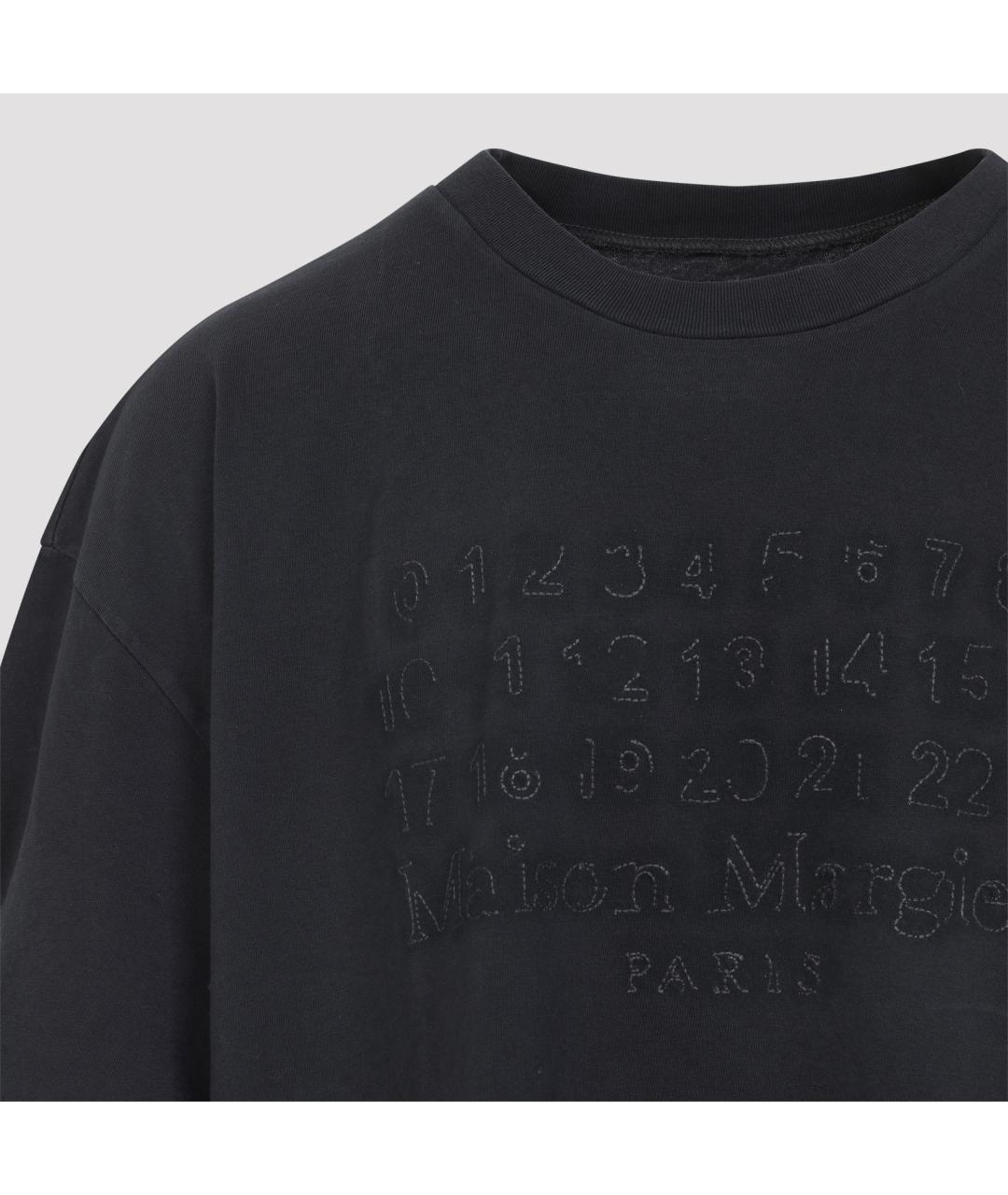 MAISON MARGIELA Антрацитовая хлопковая футболка, фото 4