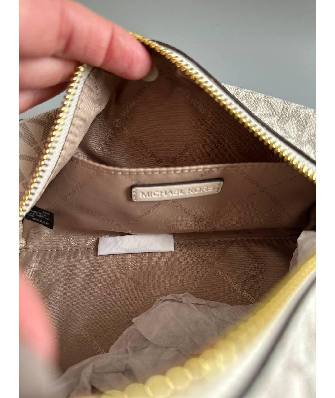 MICHAEL KORS Бежевая косметичка, фото 4