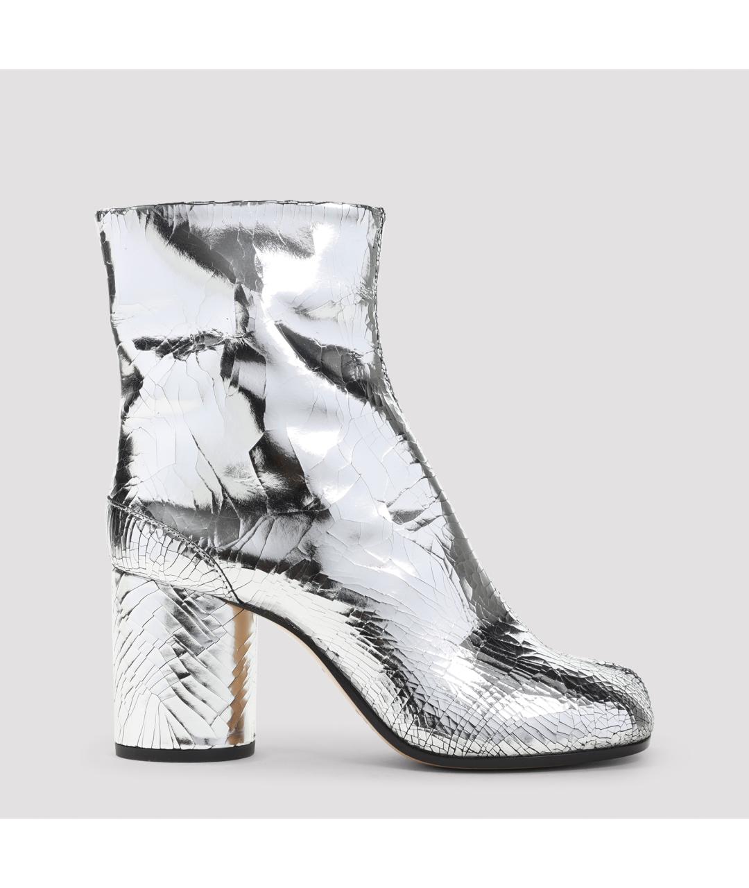 MAISON MARGIELA Серебряные кожаные ботильоны, фото 2