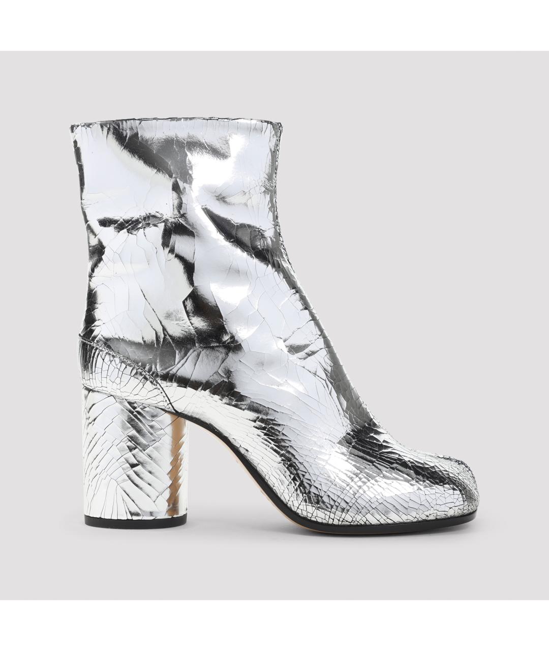 MAISON MARGIELA Серебряные кожаные ботильоны, фото 3