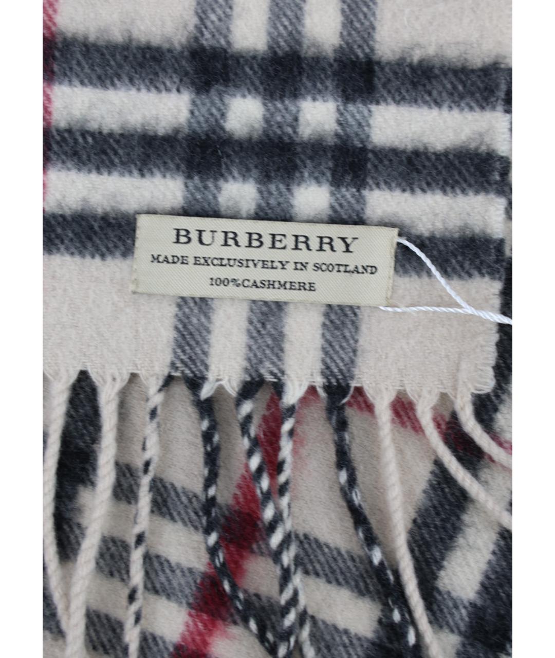 BURBERRY Бежевый кашемировый шарф, фото 3
