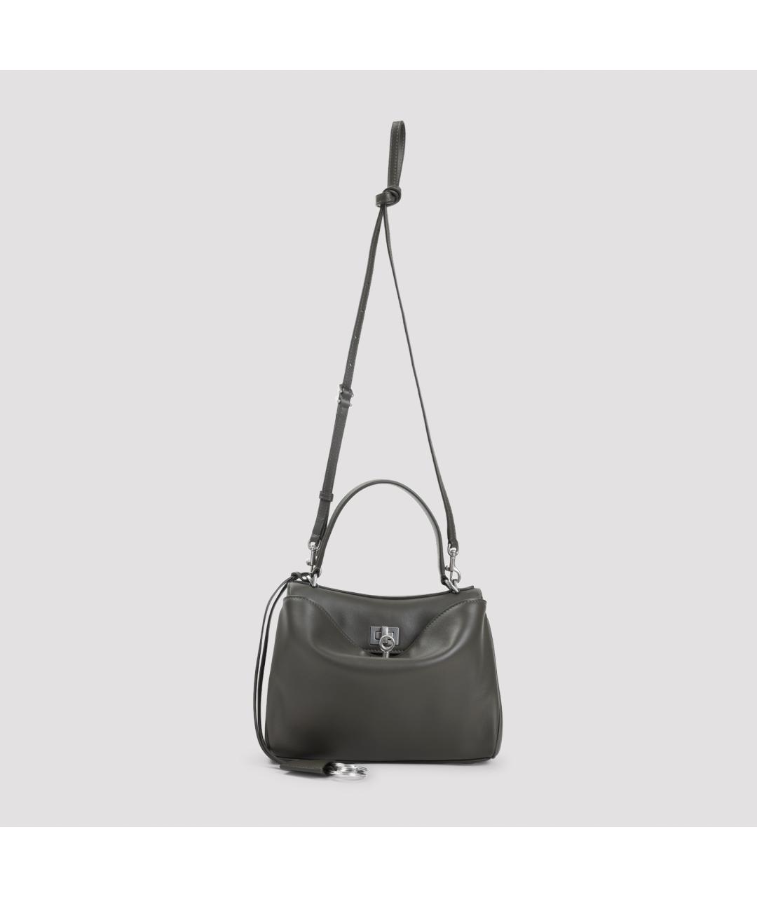 BALENCIAGA Хаки кожаная сумка тоут, фото 2