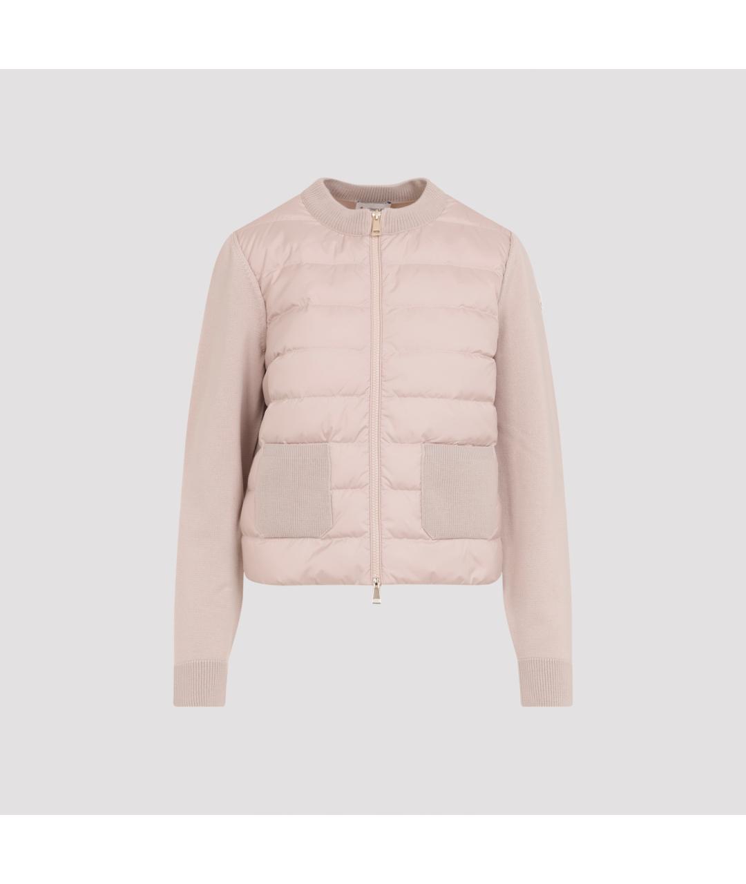 MONCLER Розовый шерстяной кардиган, фото 2