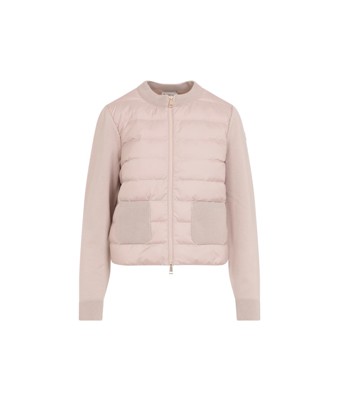 MONCLER Розовый шерстяной кардиган, фото 1