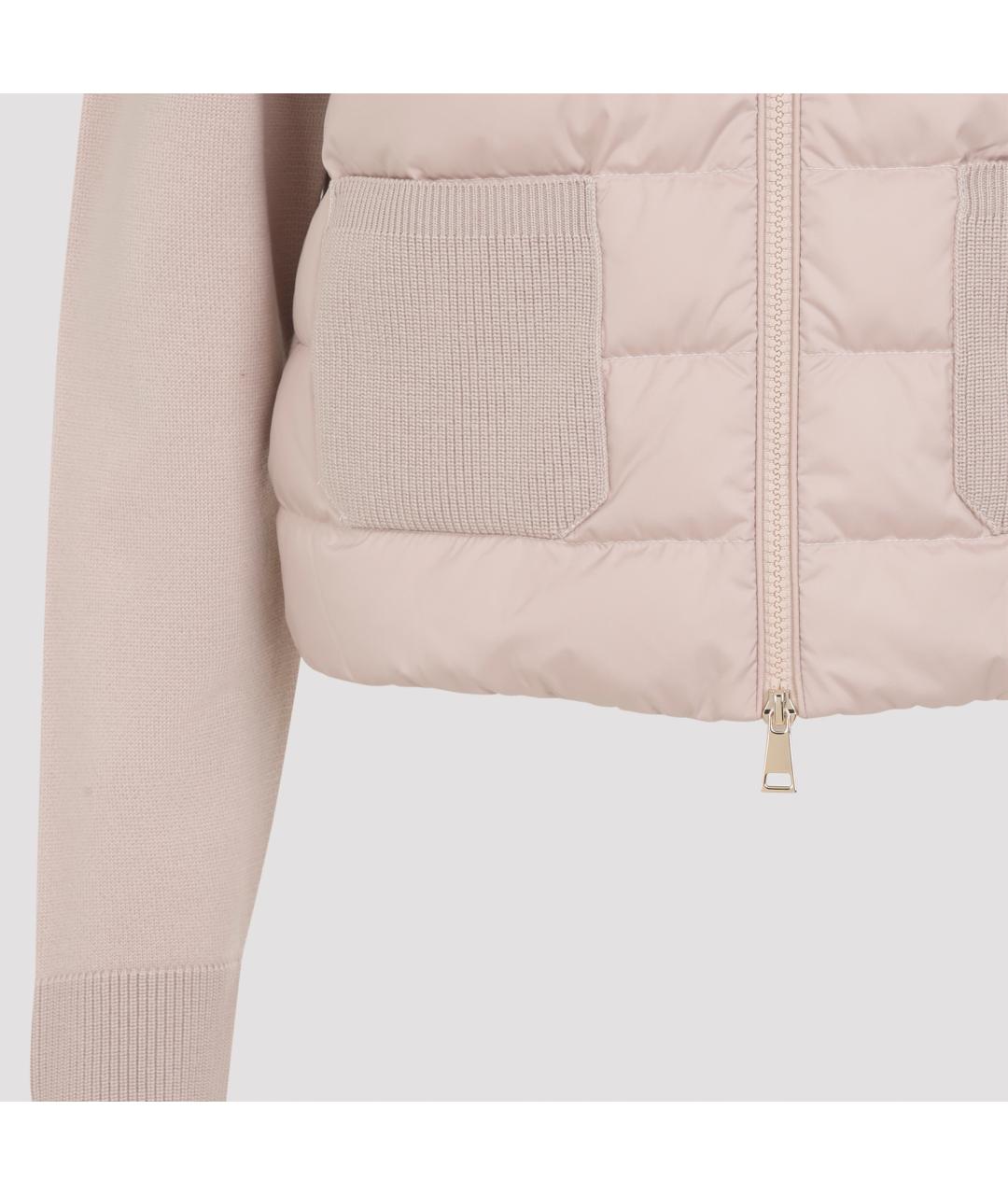 MONCLER Розовый шерстяной кардиган, фото 5