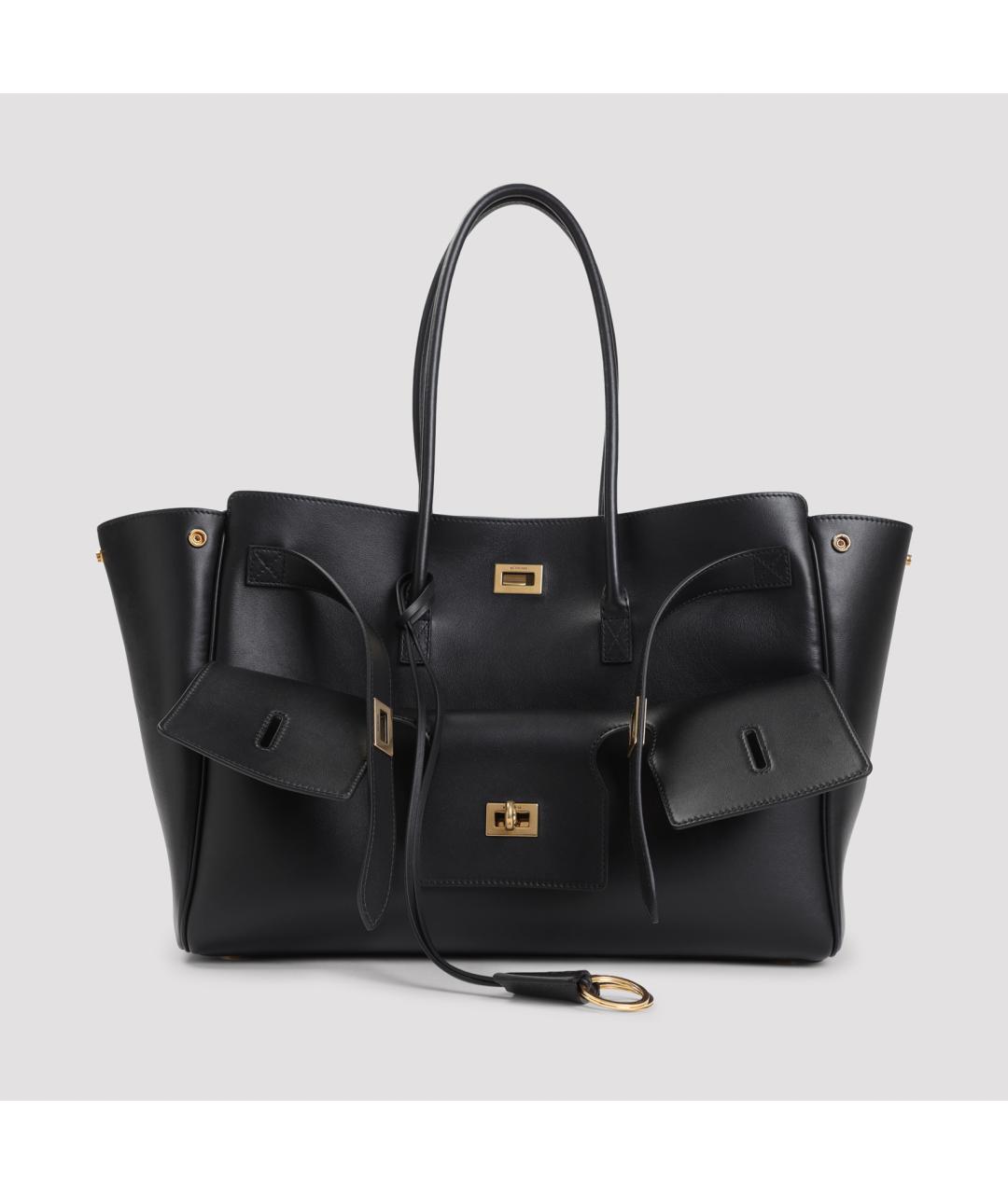 BALENCIAGA Черная кожаная сумка тоут, фото 3